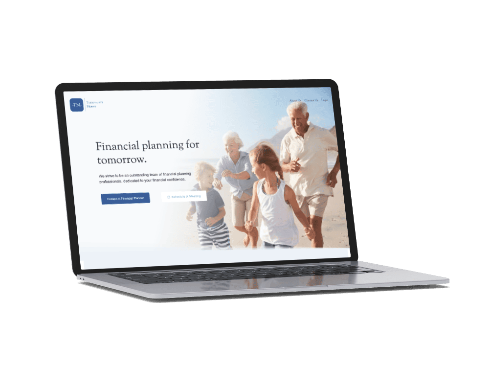 Financial planning for future at Tomorrow's Money. Financial Planning Lincoln Nebraska | Tomorrow's Money | Macbook Mockup